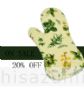 green thyme printed cotton oven mitt
